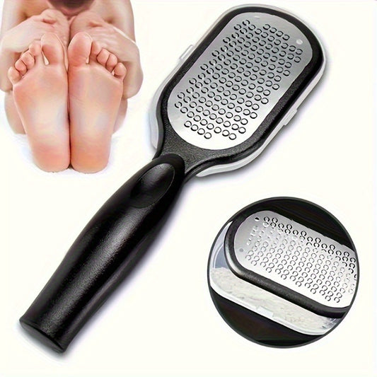 Professional Painless Foot File and Remover 1 Stainless Steel with Handle and Splash Guard - Heavy Duty Durable Construction, Replaceable