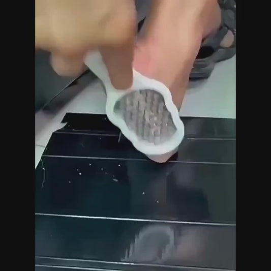 Professional Painless Foot File and Remover 1 Stainless Steel with Handle and Splash Guard - Heavy Duty Durable Construction, Replaceable